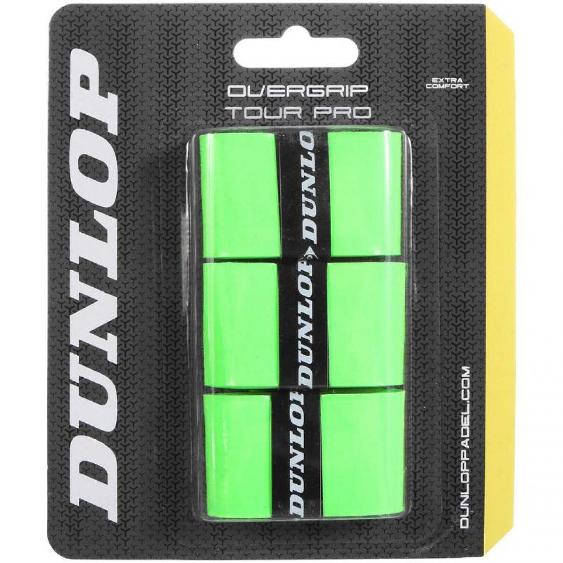 Blister Dunlop 3 Overgrips Tour Pro Fluor Green