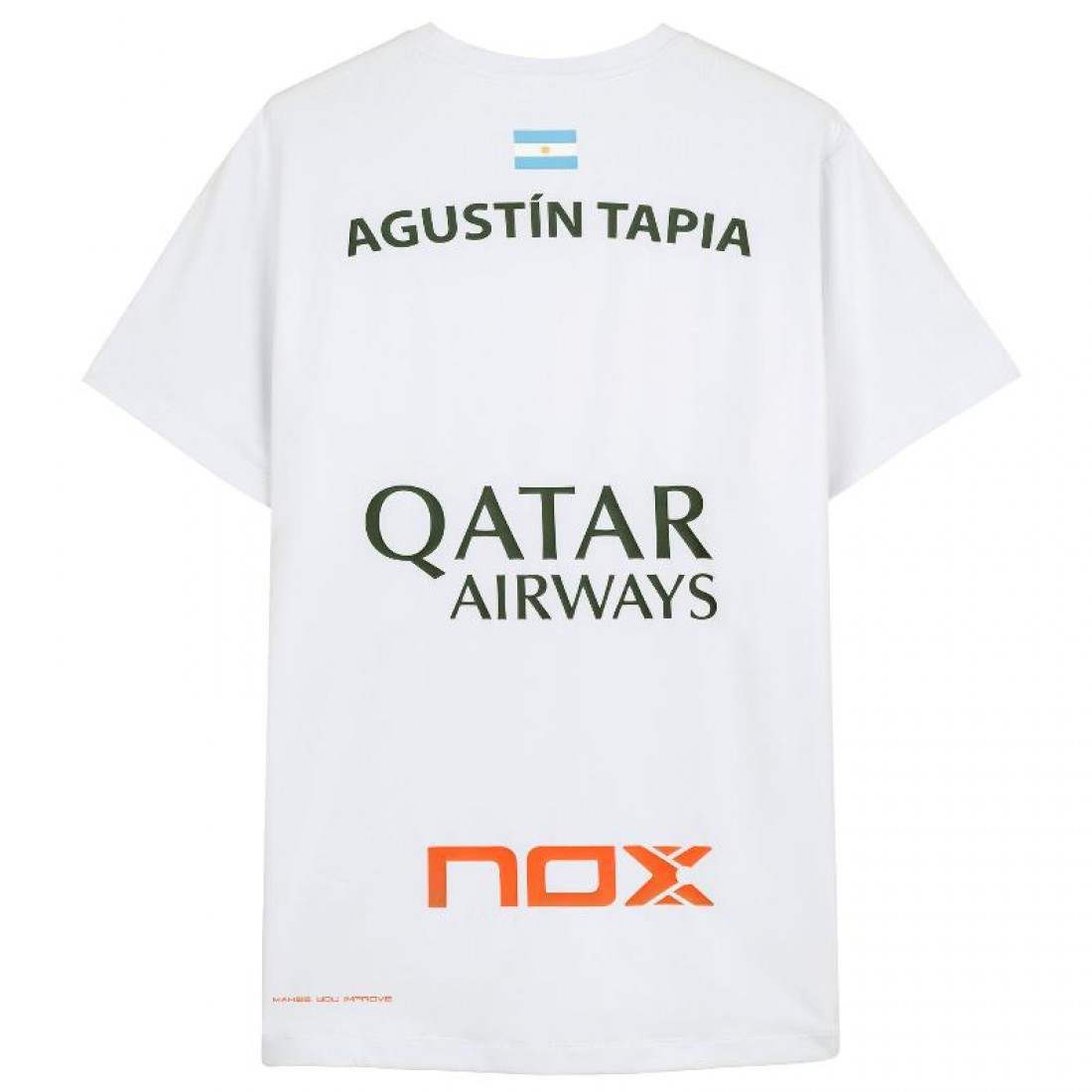 Nox Agustin Tapia Sponsors AT10 White T-Shirt 2024