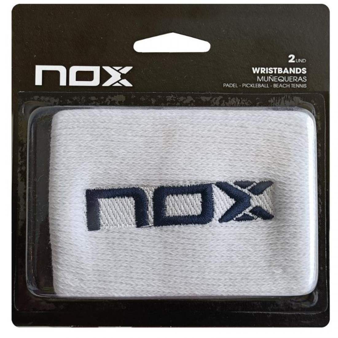 Nox White Logo Navy Wristbands 2 Units