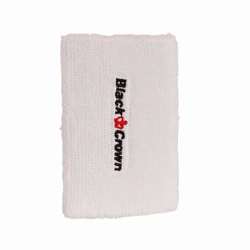 Black Crown Long White Wristbands 2 Units