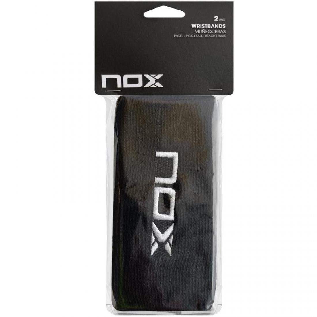 Nox Long Wristband Black Logo White 2 Units