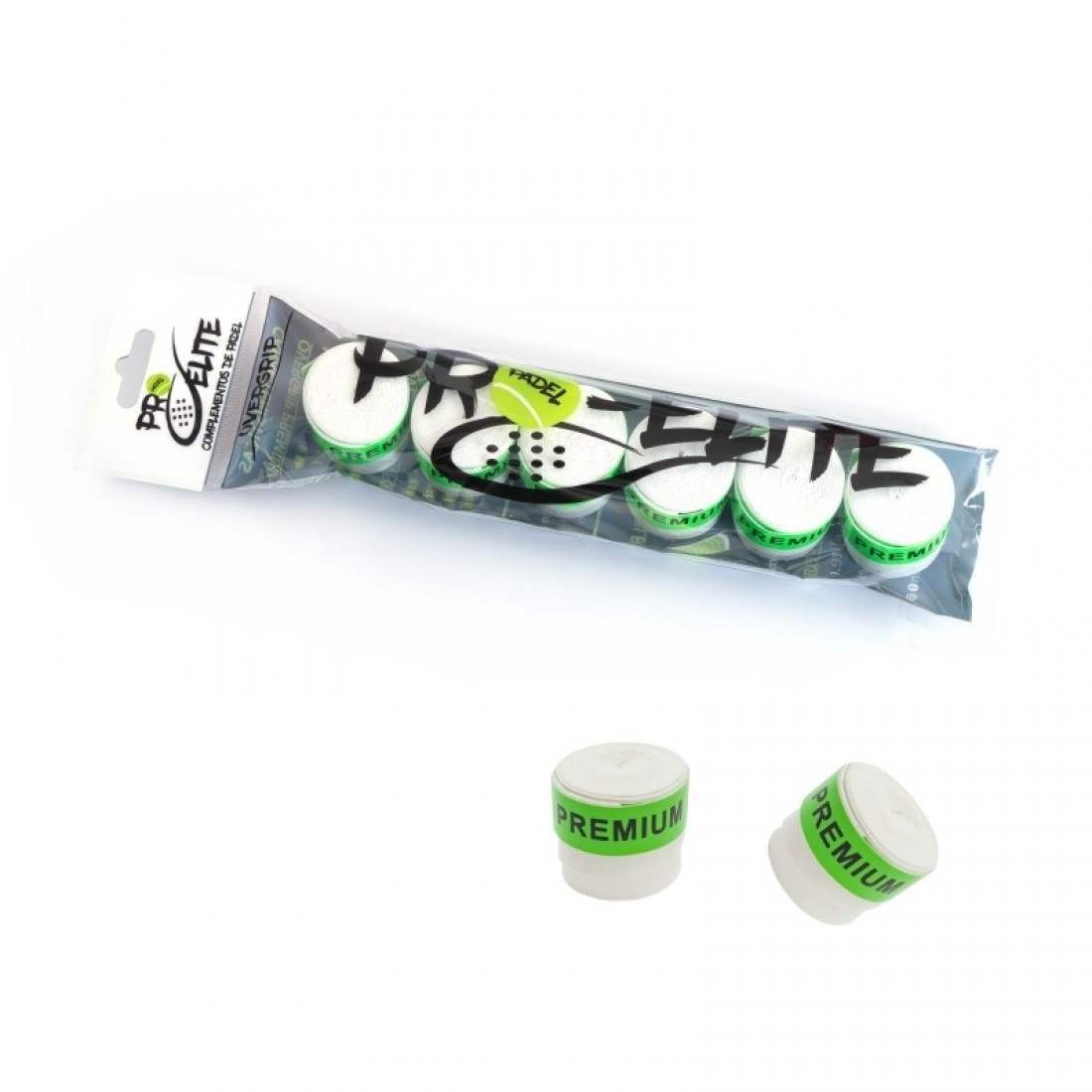Pro Elite Premium Smooth White Overgrips, 6 Units