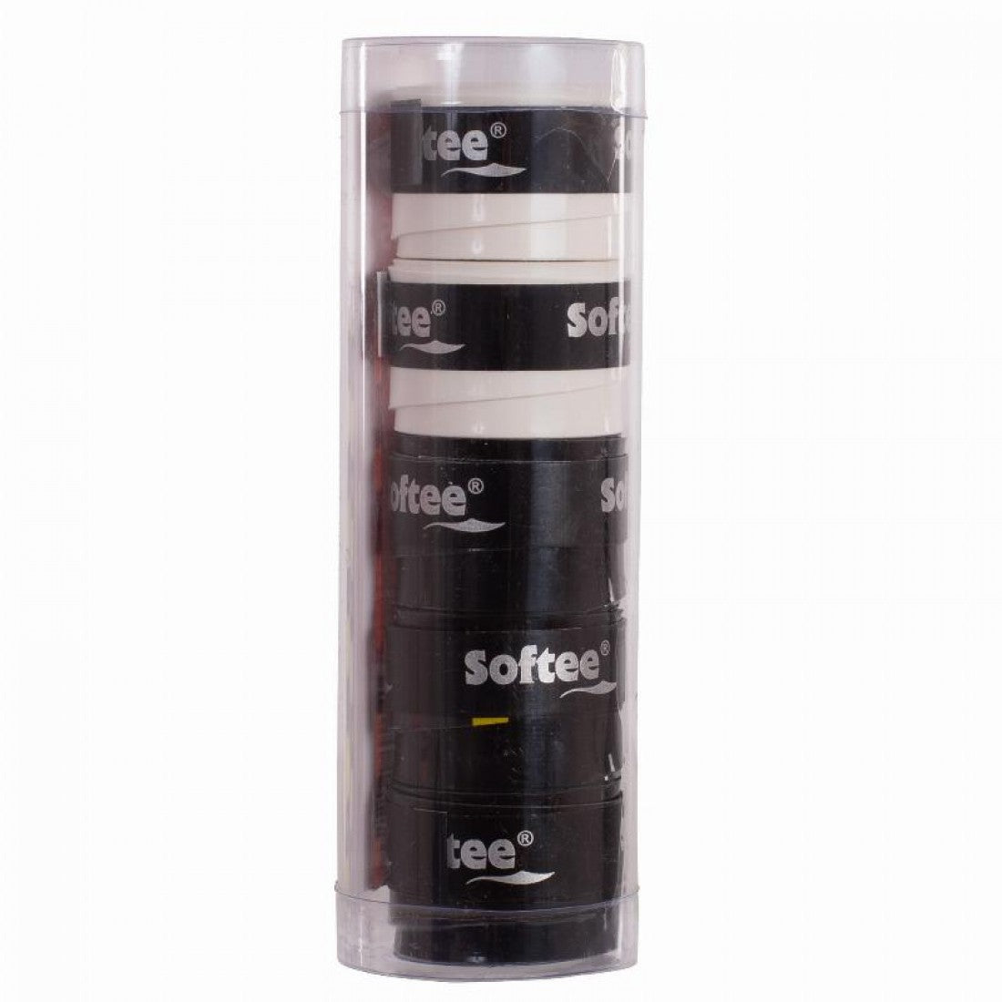 Softee Tech Plain Overgrips, Black and White, 5 Units