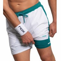 Nox Pro White Green Ivy Shorts