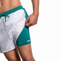 Nox Pro White Green Ivy Shorts