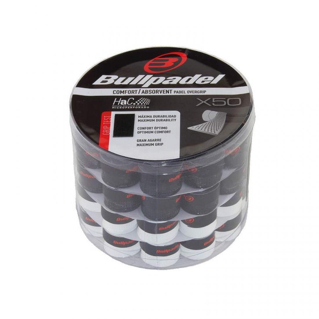 Bullpadel Drum GB1201 White Black 50 Overgrips
