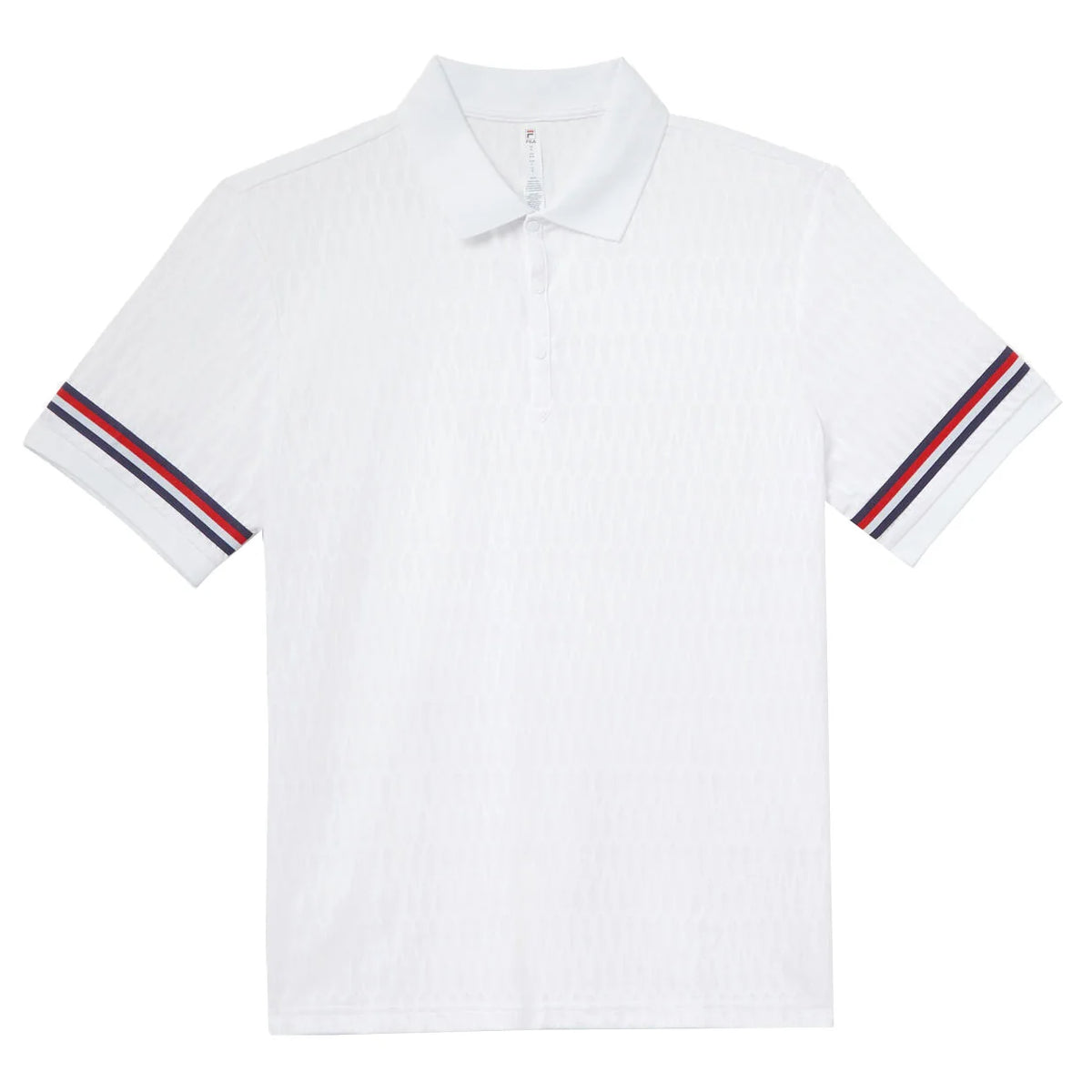Fila Essentials Heritage Jacquard Mens Tennis Polo White