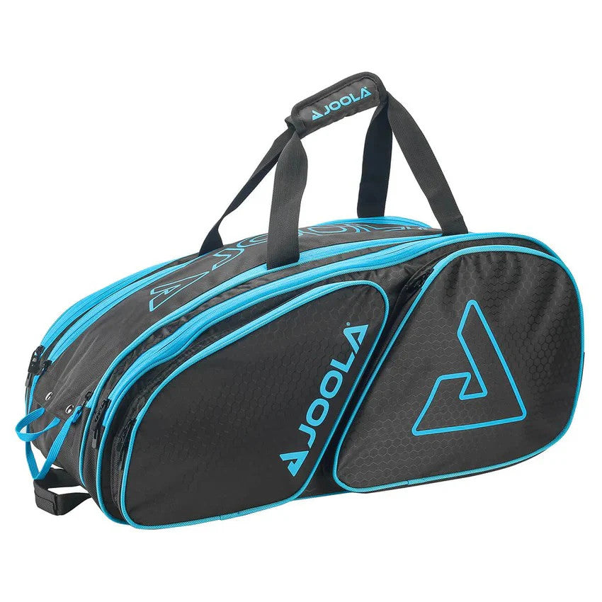 JOOLA TOUR ELITE PRO PICKLEBALL BAG BLACK LIGHT BLUE