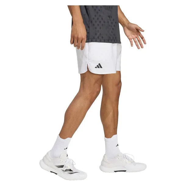 Men's Club Graphic 7 Inch Tennis Short White and Dash Grey