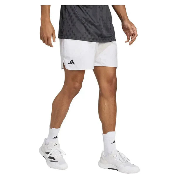 Men's Club Graphic 7 Inch Tennis Short White and Dash Grey