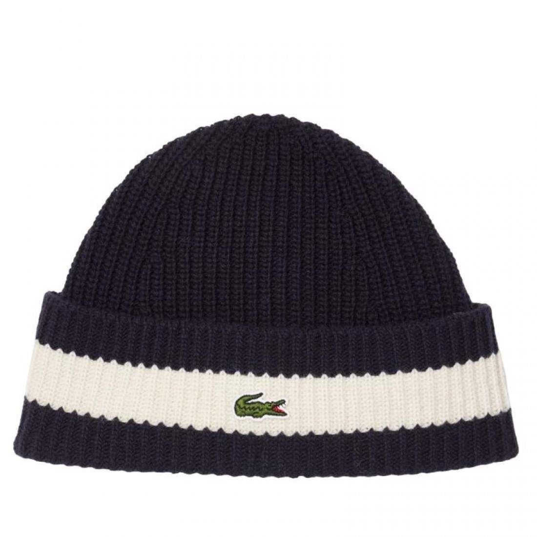 Lacoste Wool Hat Navy Blue White
