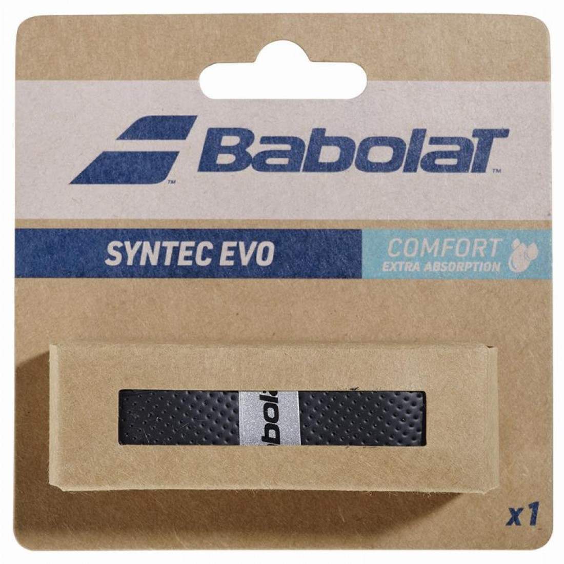 Babolat Syntec Evo Replacement Grip, Black, 1 Unit