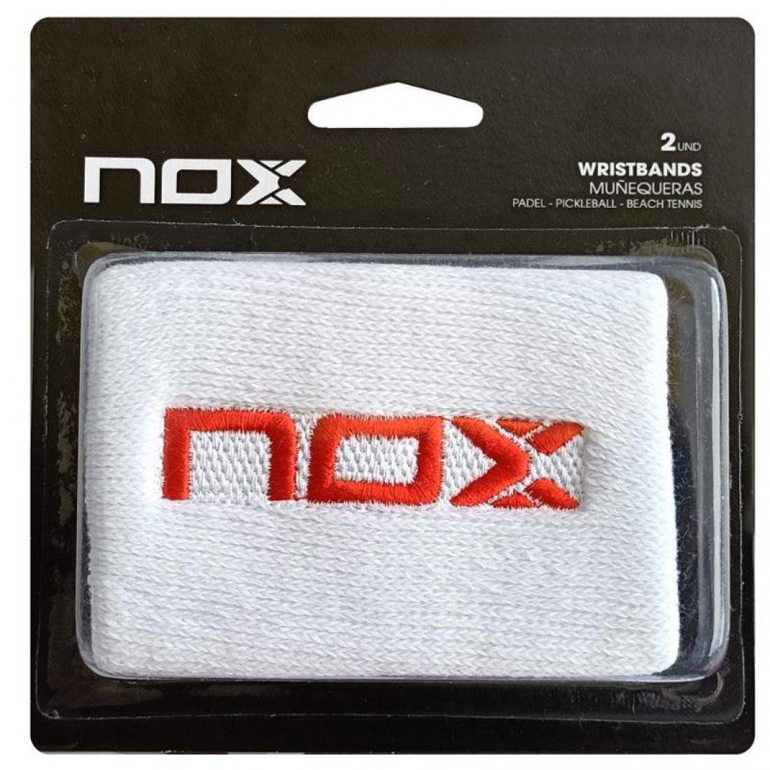 Nox White Logo Red Wristbands 2 Units