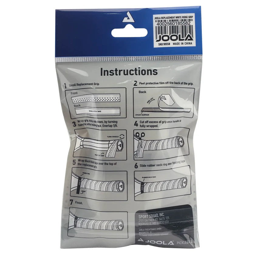 Joola Replacement White Ridge Grip 2 PACK