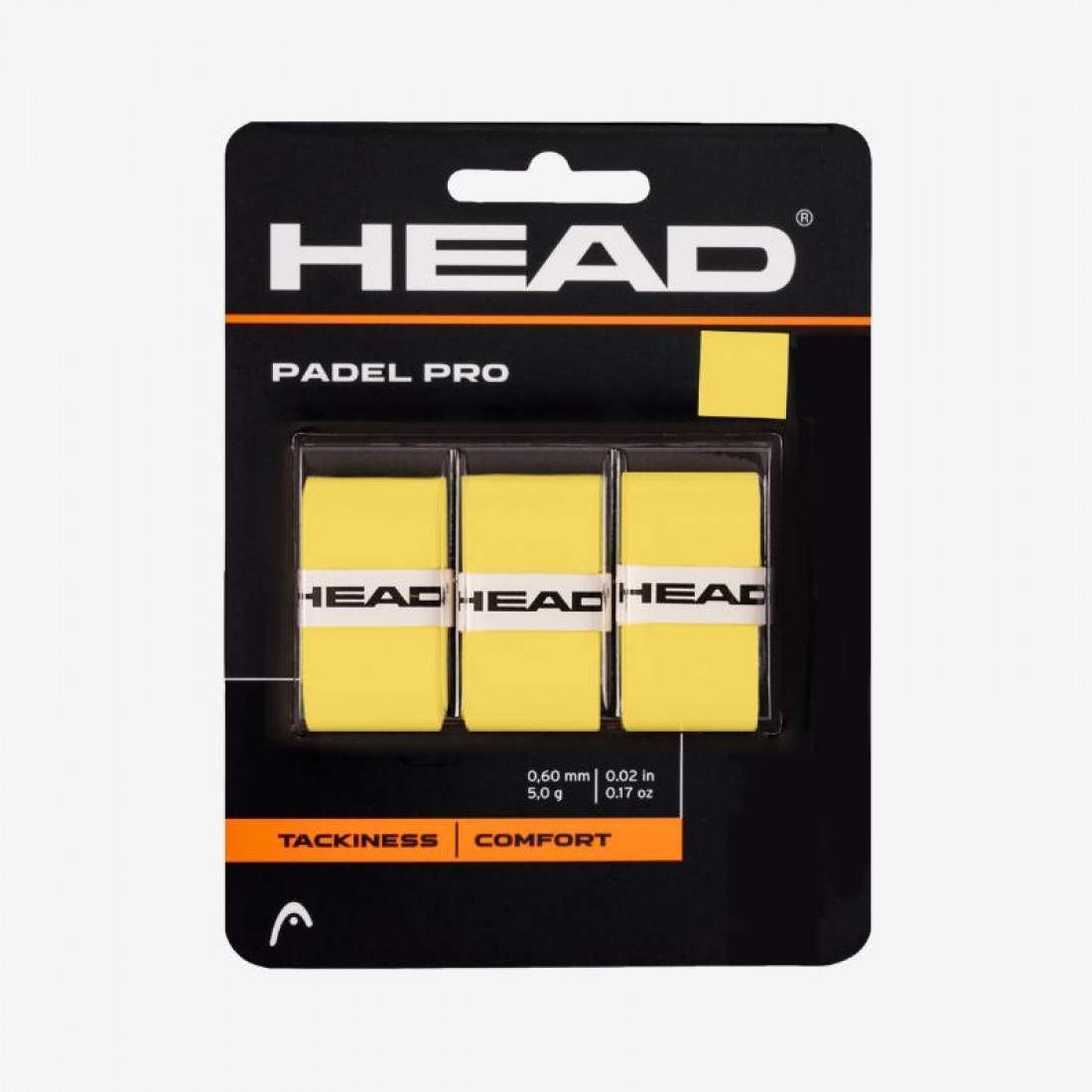 Head Padel Pro Yellow Overgrips, 3 Units