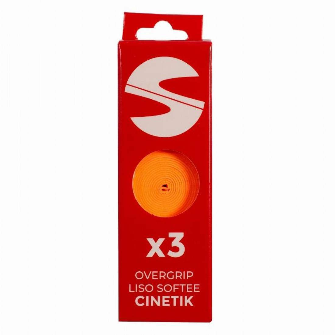 Softee Cinetik Smooth Overgrips, Fluorescent Orange, 3 Units