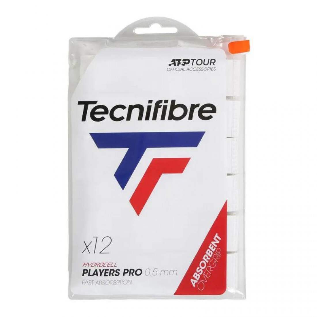 Tecnifibre Players Pro White Overgrips, 12 Units
